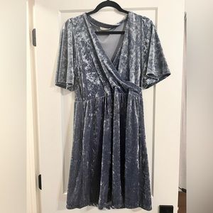 Velvet light blue dress